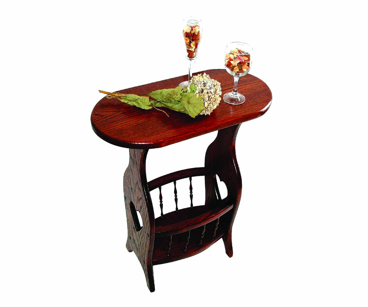 Oval Top Magazine Rack with Hearts Amish Custom Furniture