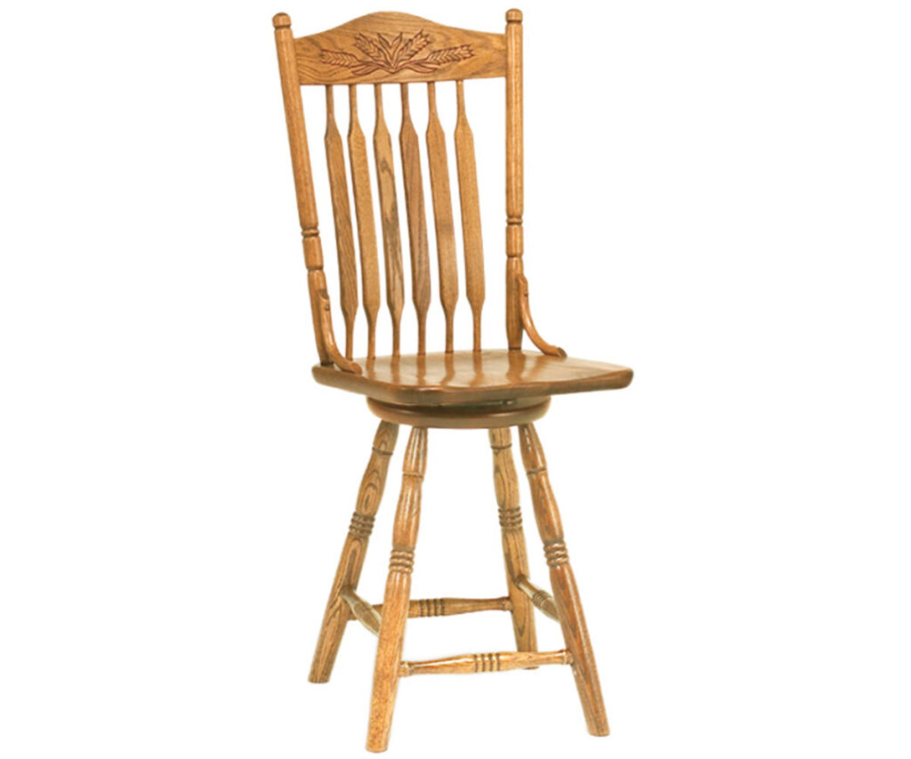 Bent Paddle Post Swivel Barstool Amish Custom Furniture